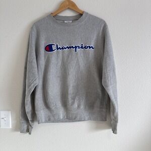 Vintage Men's Sweatshirt Champion Reverse Weave Spellout Embroidered Logo Small